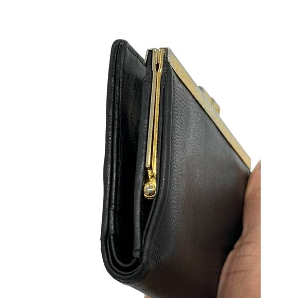 MCM LEATHER CHARM KISSLOCK BI-FOLD WALLET*Calf skin leather*with COA - Picture 14 of 16